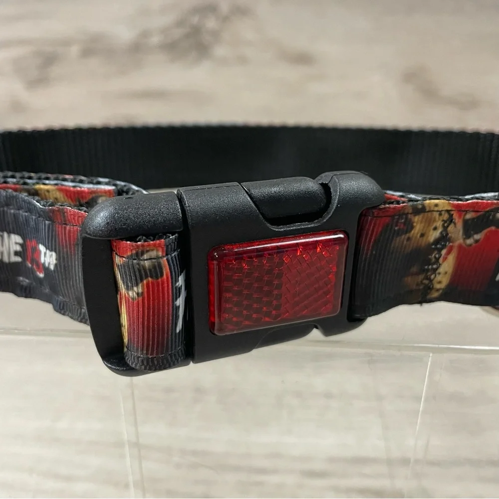 Friday The 13th Dog Collar With Reflective Clip Halloween Adjustable 19.5-11.5”